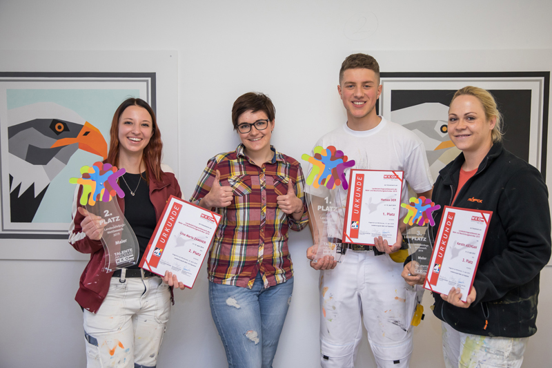 Die Sieger des Landeslehrlingswettbewerbs der Maler und Beschichtungstechniker